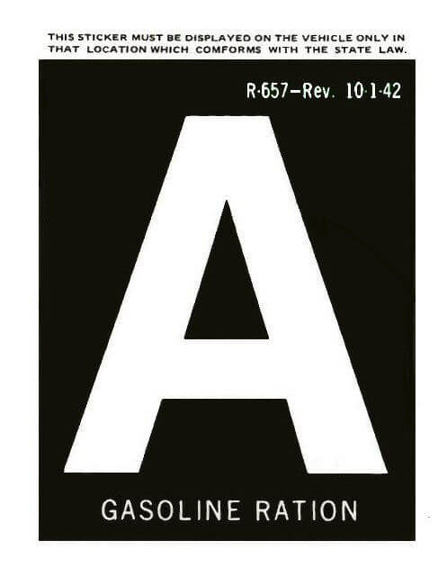 (image for) 1942 Gas Ration Sticker A
